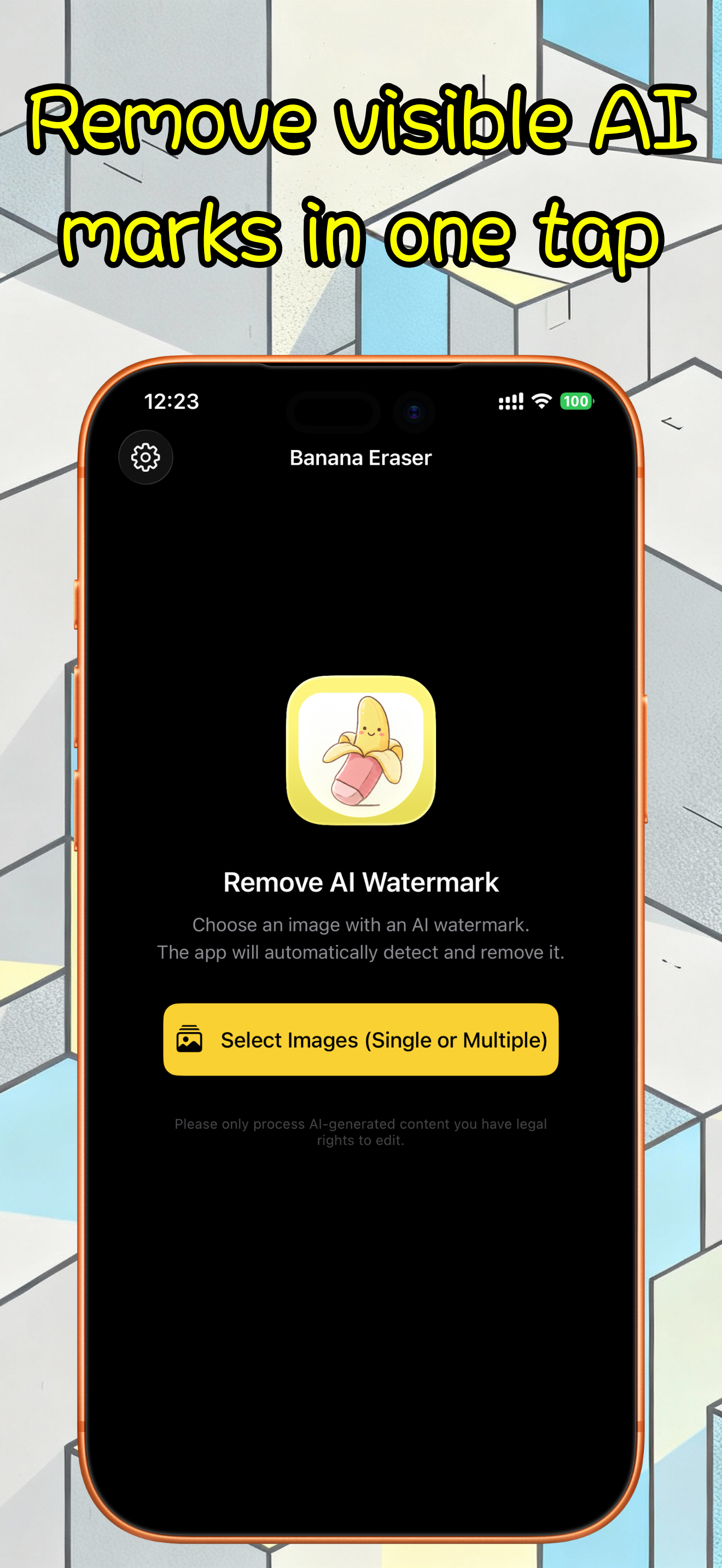 Banana Eraser | AI Watermark Remover & Batch Image Cleanup for iOS screenshot 1